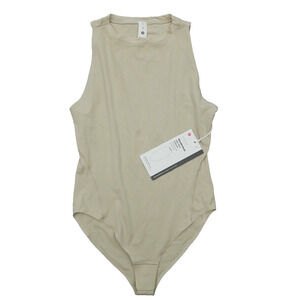 Lululemon Sleeveless Bodysuit Nulu Wundermost High Neck MOVT Mojave Tan Size S